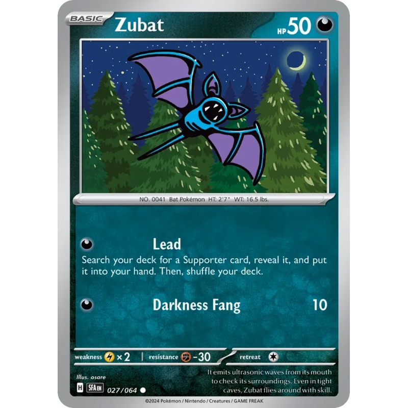 027/064 27/64 Zubat Pokemon Card Shrouded Fable Common *MINT*