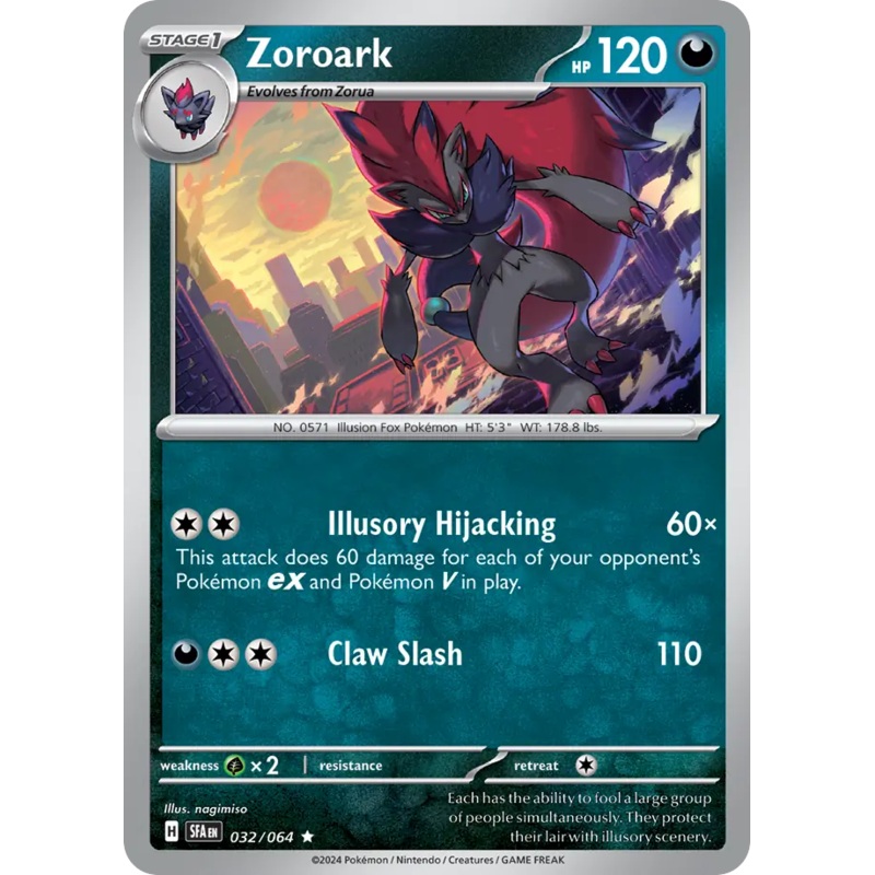 032/064 32/64 Zoroark Pokemon Card Shrouded Fable Holo Rare *MINT*