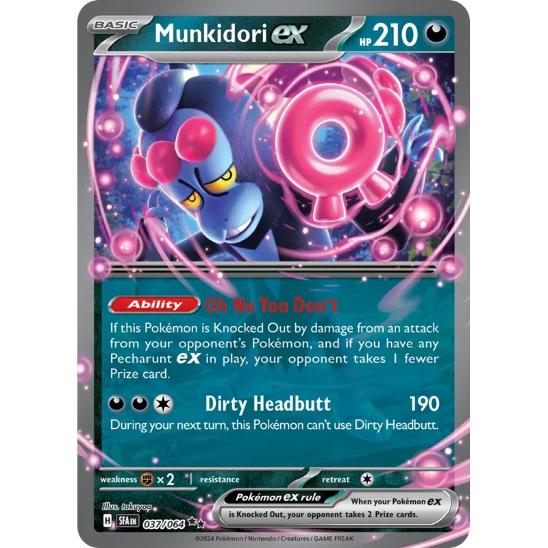 037/064 37/64 Munkidori ex Pokemon Card Shrouded Fable Double Rare *MINT*