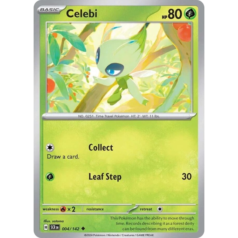 004/142 4/142 Celebi  Pokemon Card  Stellar Crown Uncommon *MINT*