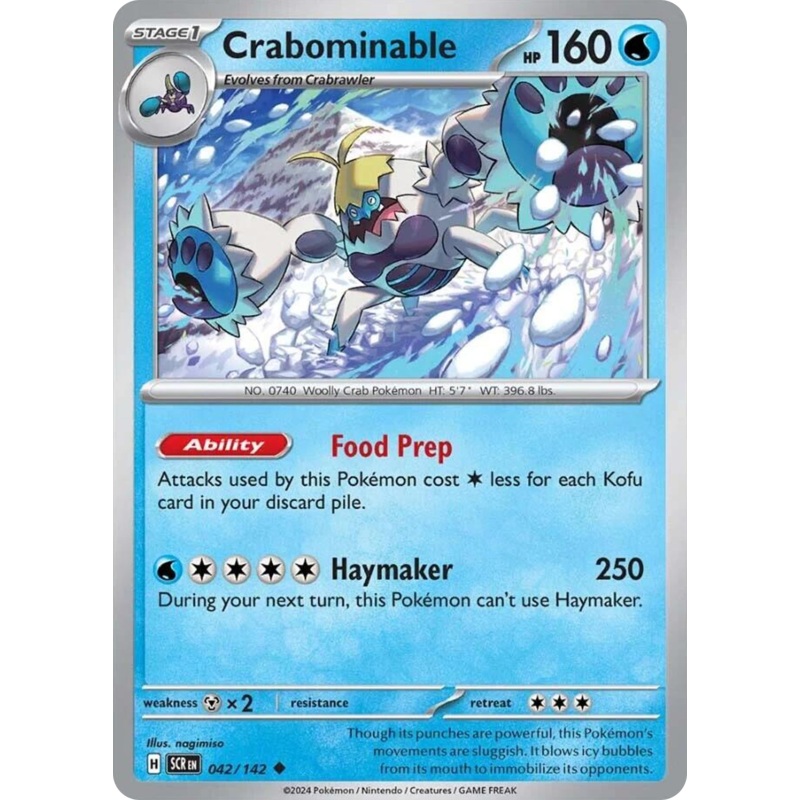 042/142 42/142 Crabominable  Pokemon Card  Stellar Crown Uncommon *MINT*