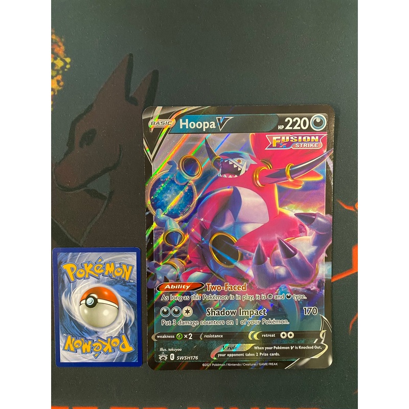 Pokemon Card SWSH176 Hoopa V JUMBO OVERSIZED BLACK STAR PROMO