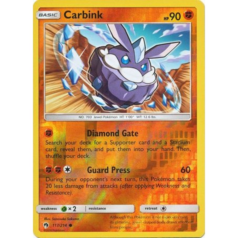Pokemon Card Lost Thunder 117/214 Carbink Reverse Holo Common *MINT*