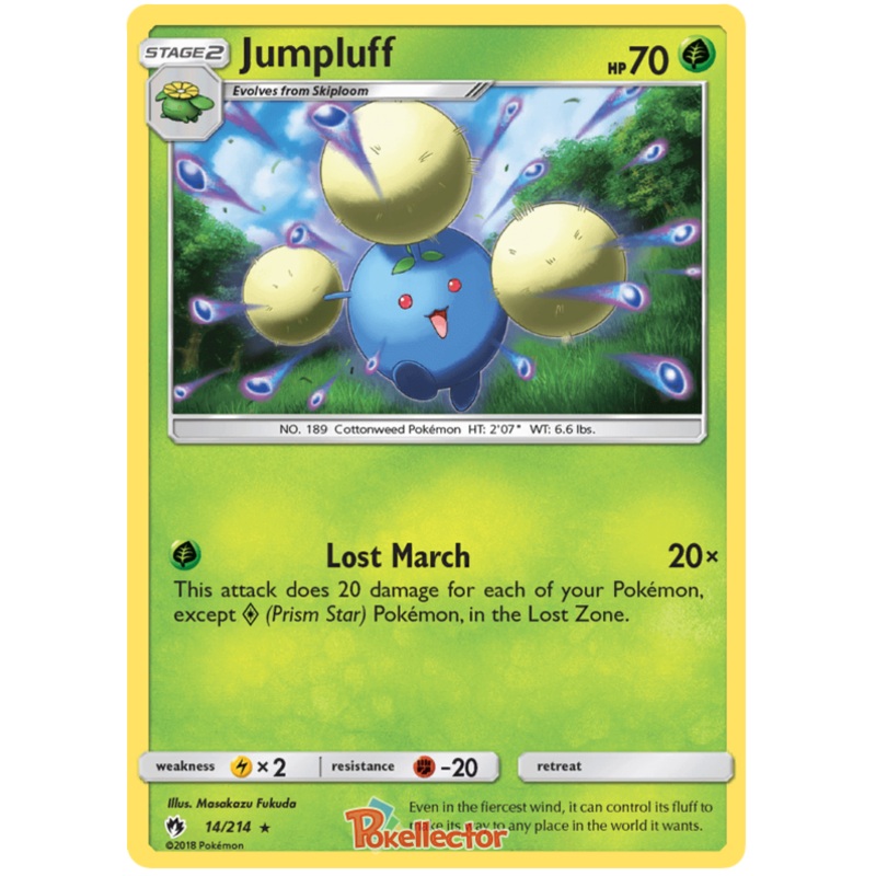 Pokemon Card Lost Thunder 14/214 014/214 Jumpluff Holo Rare *MINT*