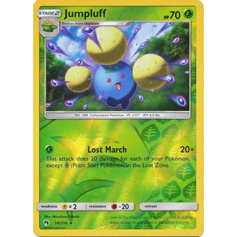 Pokemon Card Lost Thunder 14/214 014/214 Jumpluff Reverse Holo Rare *MINT*
