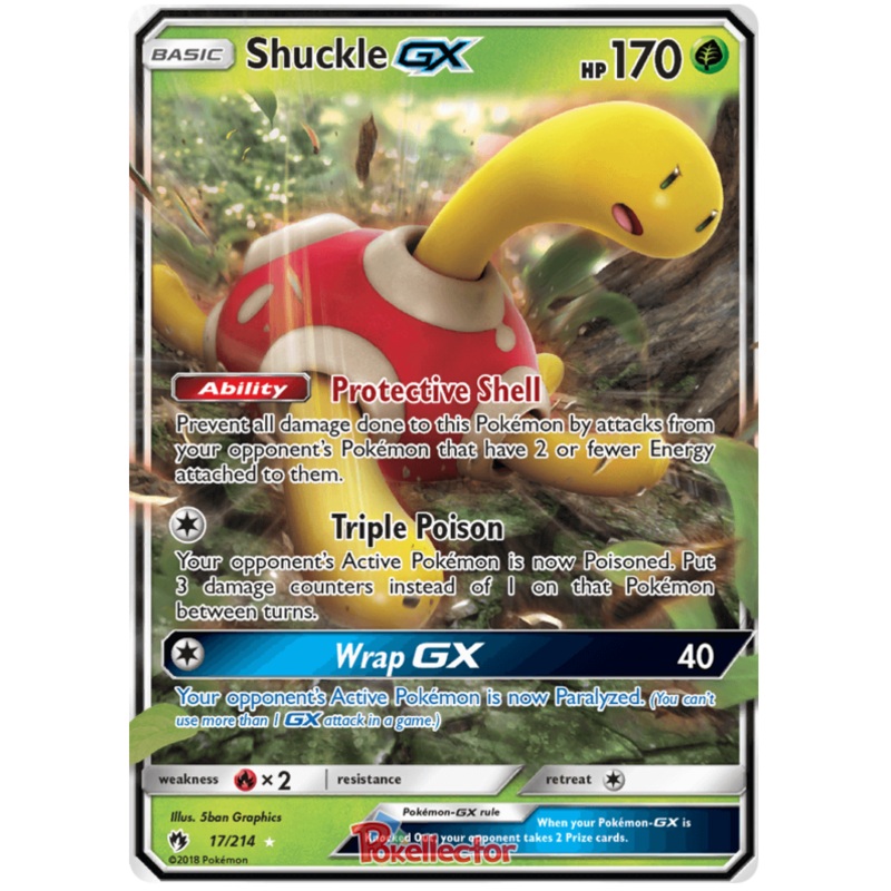 Pokemon Card Lost Thunder 17/214 017/214 Shuckle GX Ultra Rare *MINT*