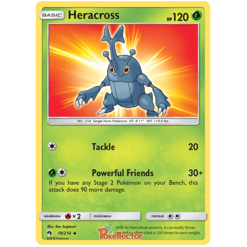 Pokemon Card Lost Thunder 18/214 018/214 Heracross Uncommon *MINT*