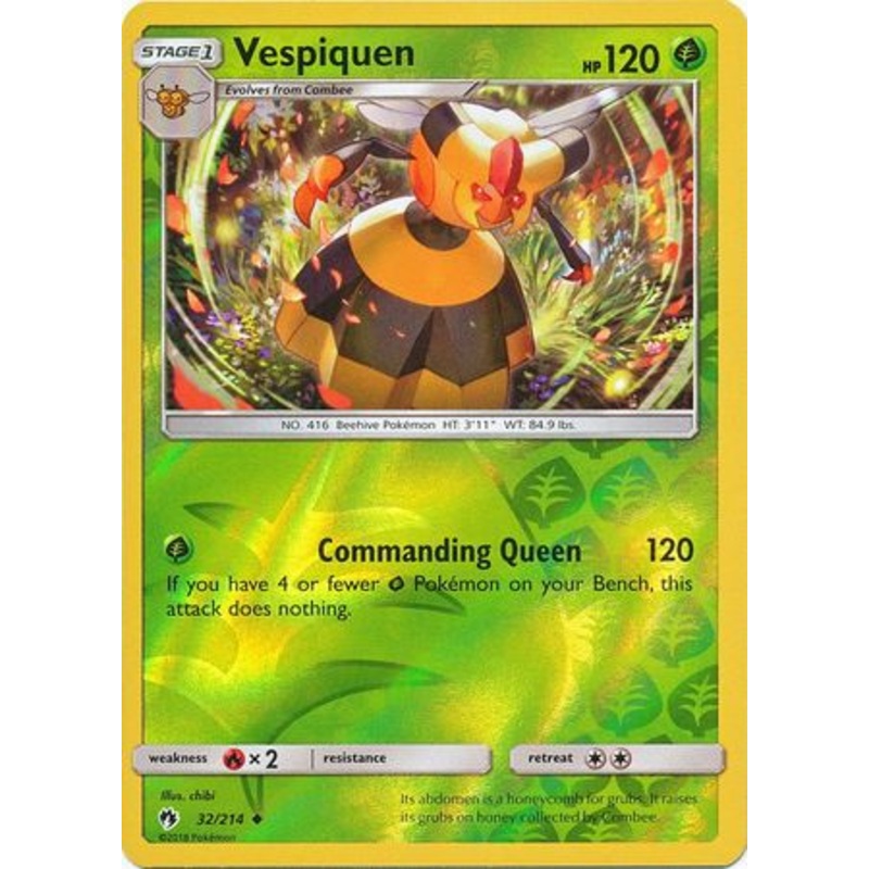 Pokemon Card Lost Thunder 32/214 032/214 Vespiquen Reverse Holo Uncommon *MINT*