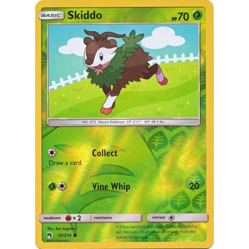 Pokemon Card Lost Thunder 35/214 035/214 Skiddo Reverse Holo Common *MINT*