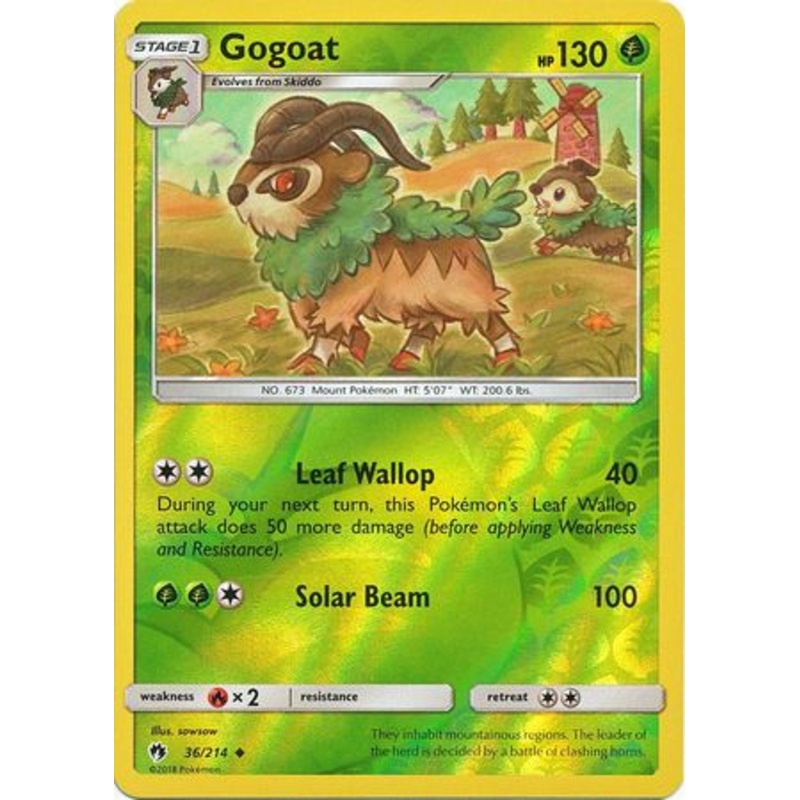 Pokemon Card Lost Thunder 36/214 036/214 Gogoat Reverse Holo Uncommon *MINT*