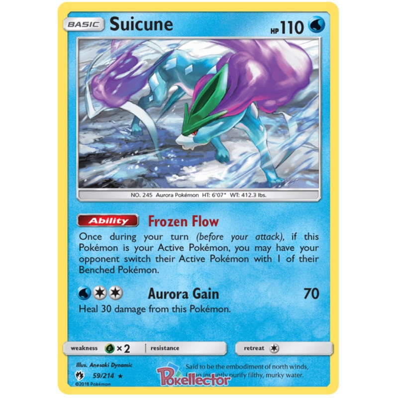 Pokemon Card Lost Thunder 59/214 059/214 Suicune Holo Rare *MINT*