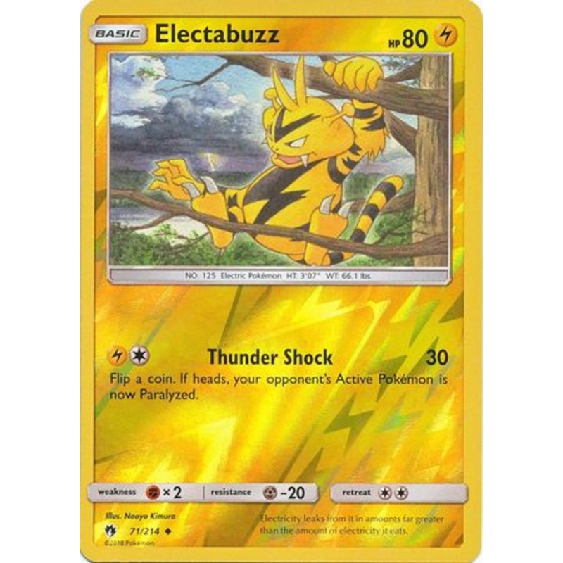 Pokemon Card Lost Thunder 71/214 071/214 Electabuzz Reverse Holo Uncommon *MINT*