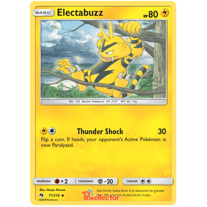 Pokemon Card Lost Thunder 71/214 071/214 Electabuzz Uncommon *MINT*