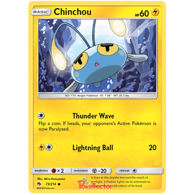 Pokemon Card Lost Thunder 73/214 073/214 Chinchou Common *MINT*