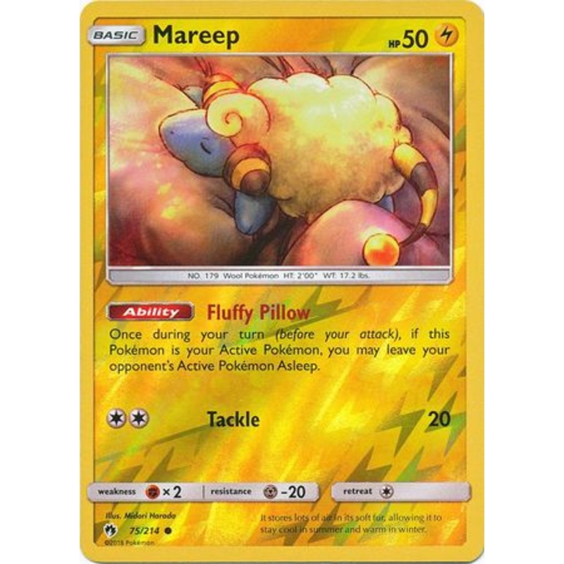 Pokemon Card Lost Thunder 75/214 075/214 Mareep Reverse Holo Common *MINT*