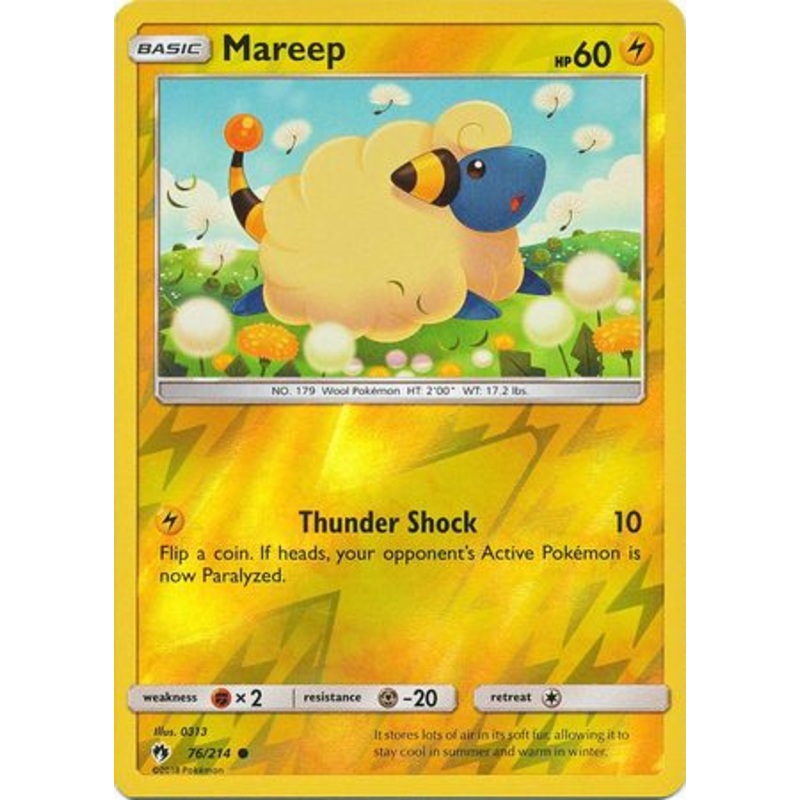 Pokemon Card Lost Thunder 76/214 076/214 Mareep Reverse Holo Common *MINT*