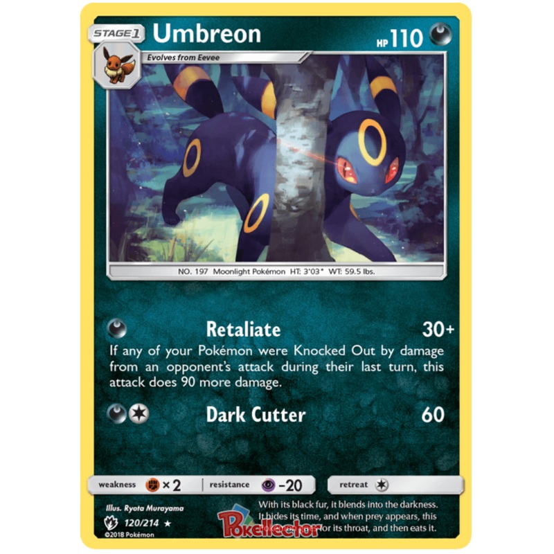 Pokemon Card Lost Thunder 120/214 Umbreon Rare *MINT*