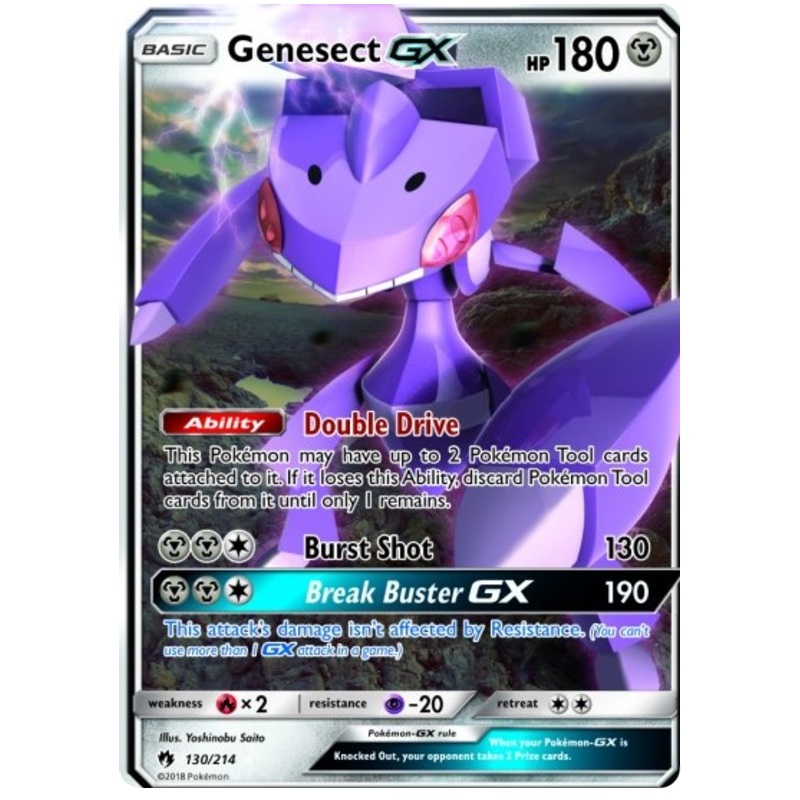Pokemon Card Lost Thunder 130/214 Genesect GX Ultra Rare *MINT*