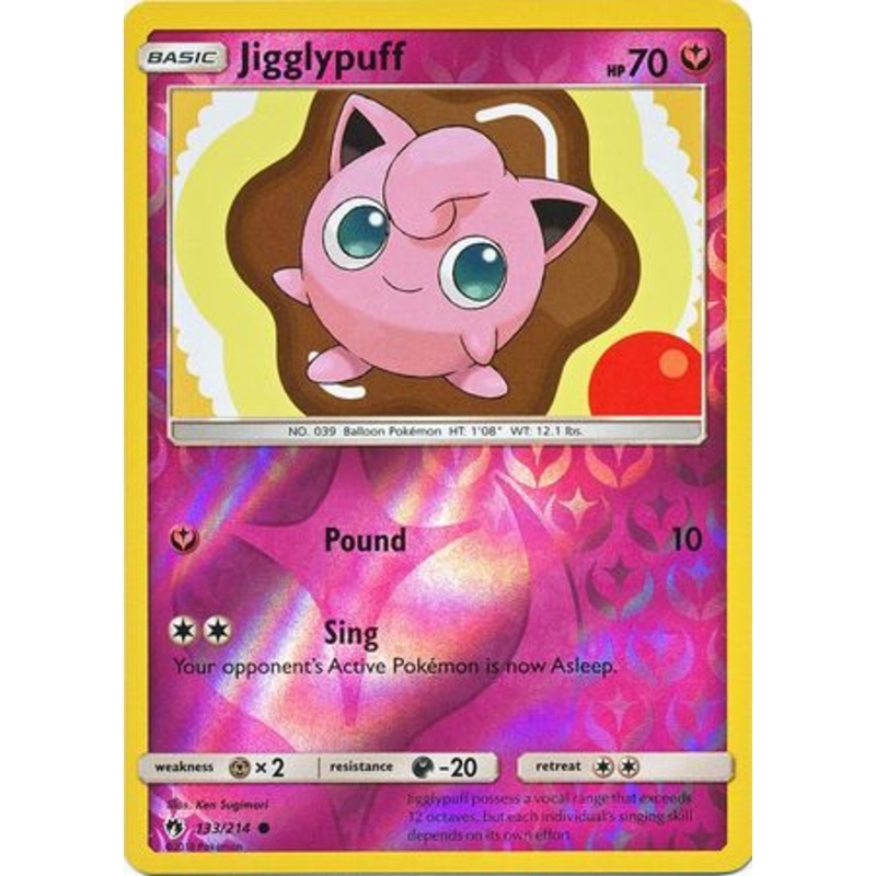 Pokemon Card Lost Thunder 133/214 Jigglypuff Reverse Holo Common *MINT*
