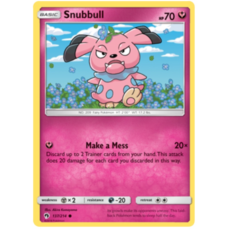 Pokemon Card Lost Thunder 137/214 Snubbull Common *MINT*
