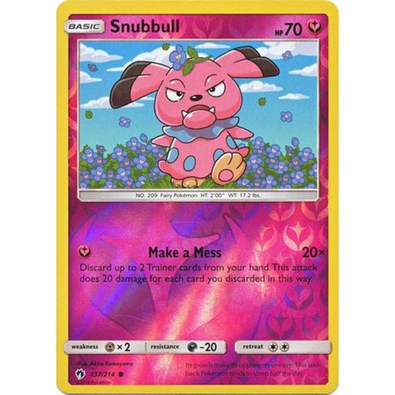 Pokemon Card Lost Thunder 137/214 Snubbull Reverse Holo Common *MINT*