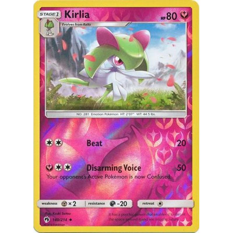 Pokemon Card Lost Thunder 140/214 Kirlia Reverse Holo Uncommon *MINT*