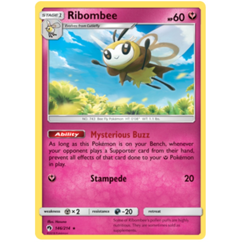 Pokemon Card Lost Thunder 146/214 Ribombee Rare *MINT*
