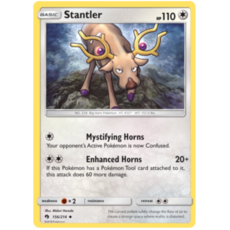 Pokemon Card Lost Thunder 156/214 Stantler Uncommon *MINT*