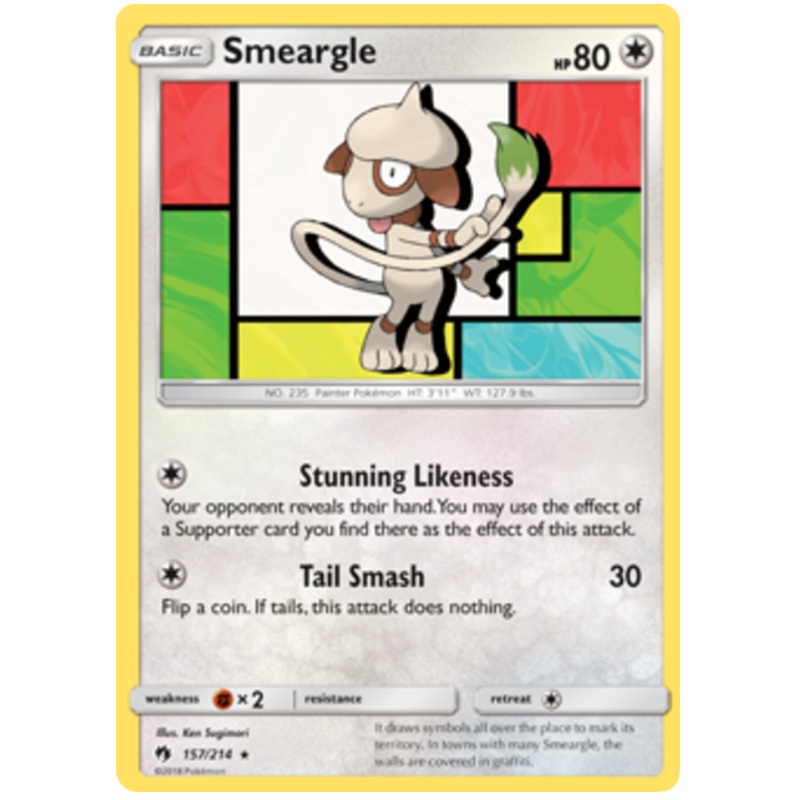 Pokemon Card Lost Thunder 157/214 Smeargle Rare *MINT*