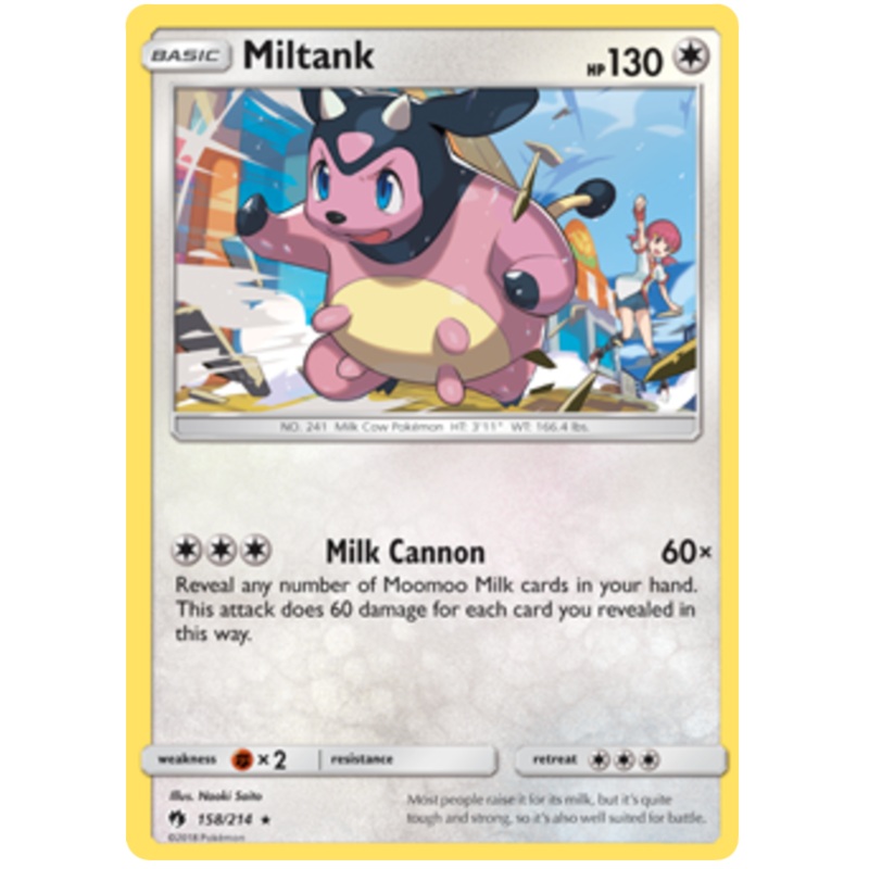 Pokemon Card Lost Thunder 158/214 Miltank Rare *MINT*