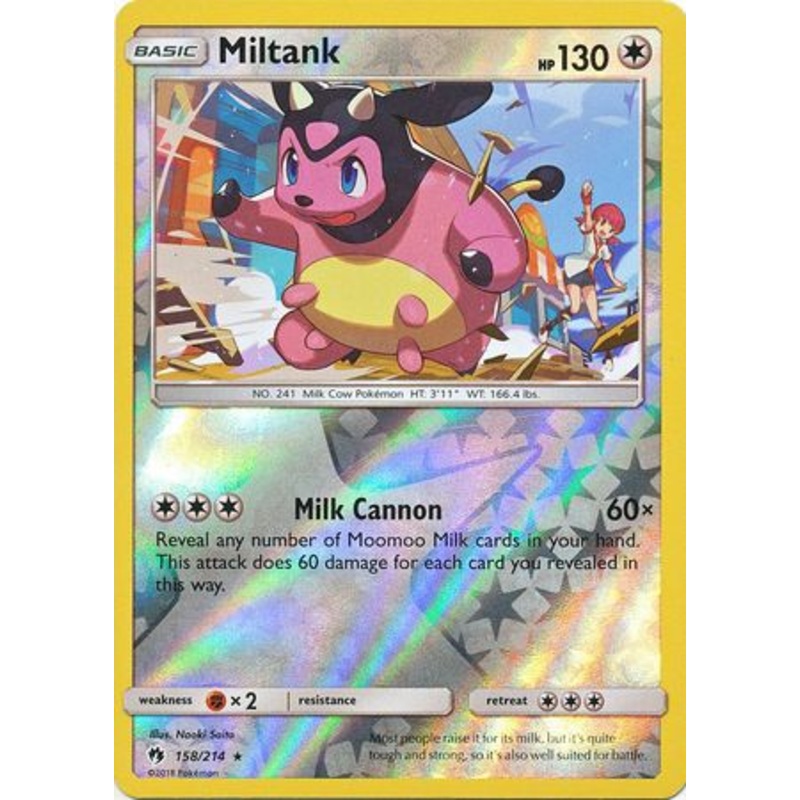 Pokemon Card Lost Thunder 158/214 Miltank Reverse Holo Rare *MINT*