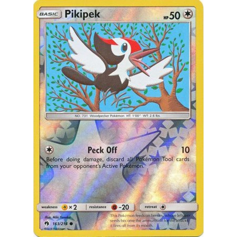 Pokemon Card Lost Thunder 163/214 Pikipek Reverse Holo Common *MINT*