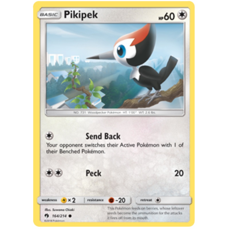 Pokemon Card Lost Thunder 164/214 Pikipek Common *MINT*
