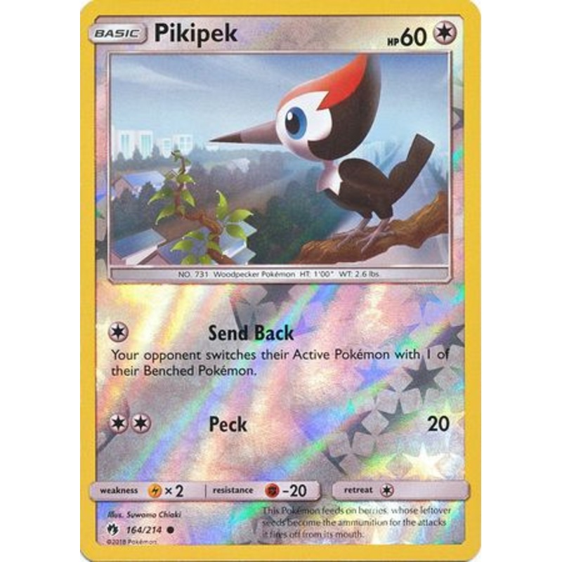 Pokemon Card Lost Thunder 164/214 Pikipek Reverse Holo Common *MINT*