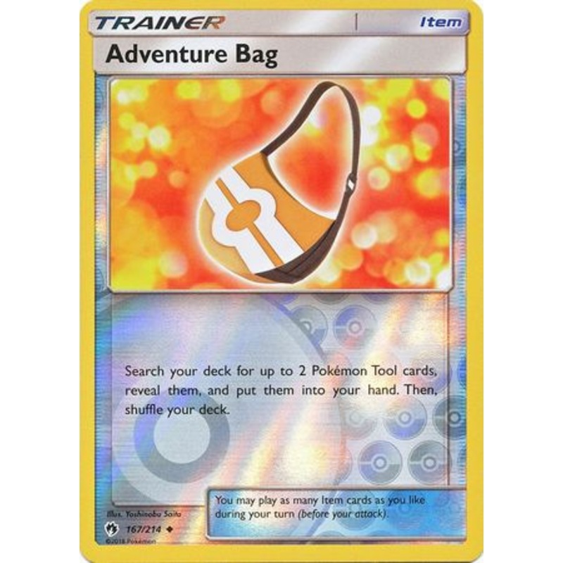 Pokemon Card Lost Thunder 167/214 Adventure Bag Item Reverse Holo Uncommon *MINT*