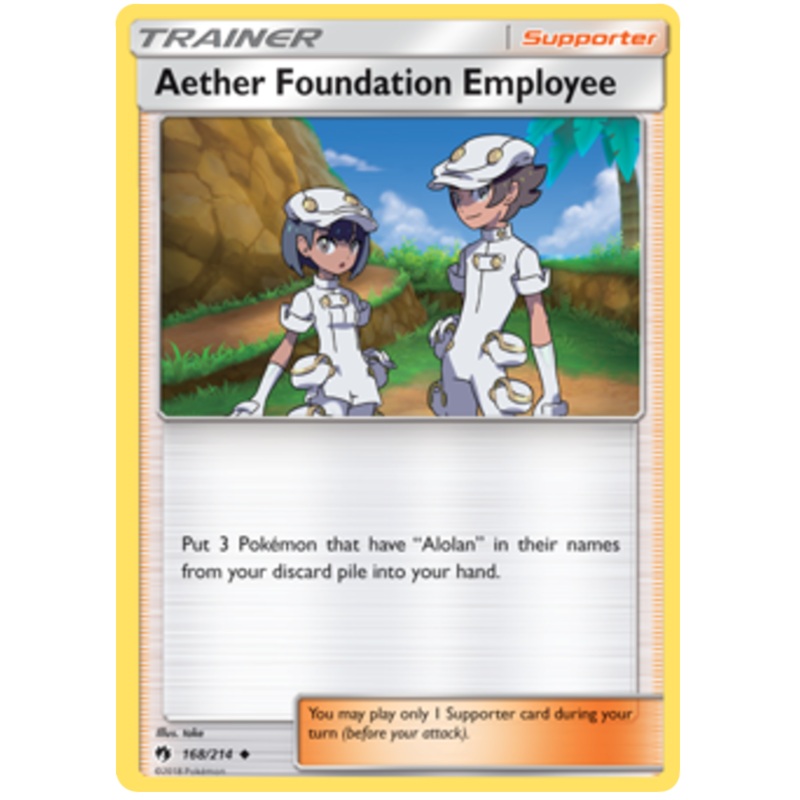 Pokemon Card Lost Thunder 168/214 Aether Foundation Employee Supporter Uncommon *MINT*