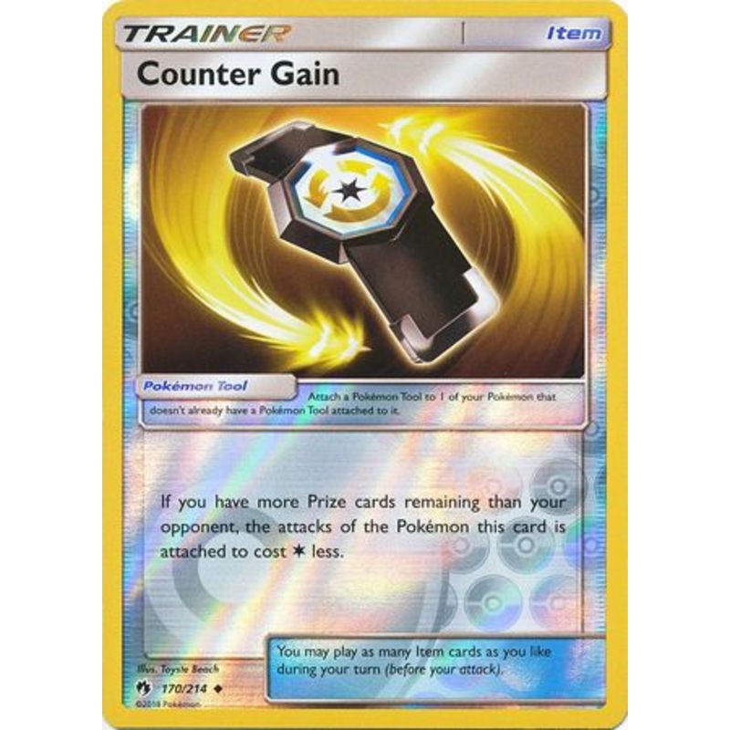 Pokemon Card Lost Thunder 170/214 Counter Gain Item Reverse Holo Uncommon *MINT*