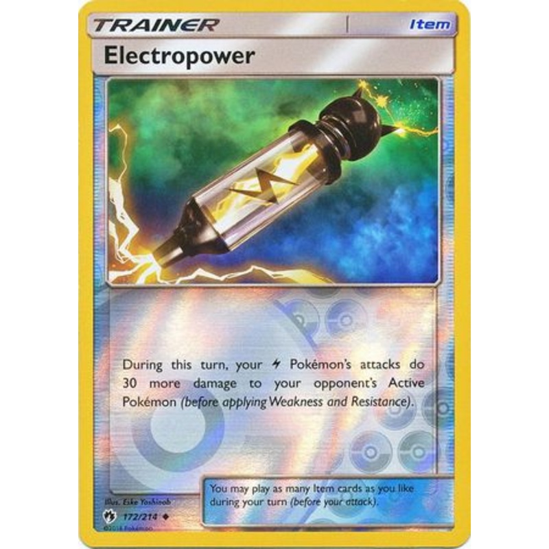 Pokemon Card Lost Thunder 172/214 Electropower Item Reverse Holo Uncommon *MINT*