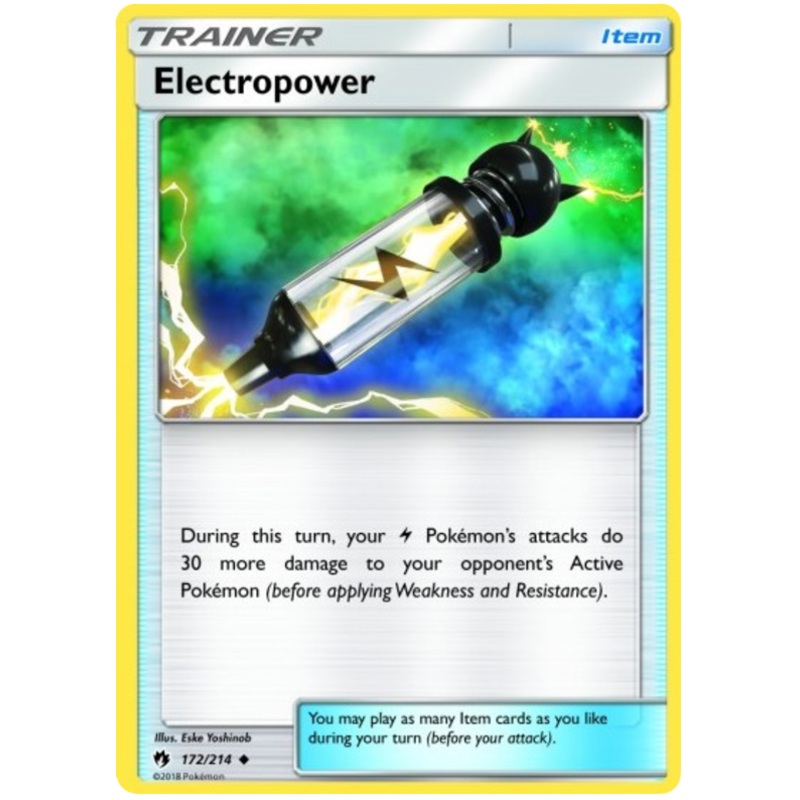 Pokemon Card Lost Thunder 172/214 Electropower Item Uncommon *MINT*
