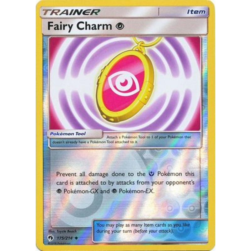 Pokemon Card Lost Thunder 175/214 Fairy Charm P Psychic Item Reverse Holo Uncommon *MINT*