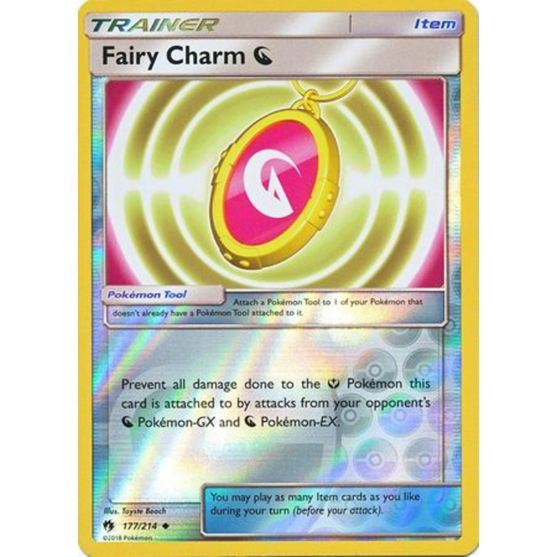 Pokemon Card Lost Thunder 177/214 Fairy Charm D Dragon Item Reverse Holo Uncommon *MINT*