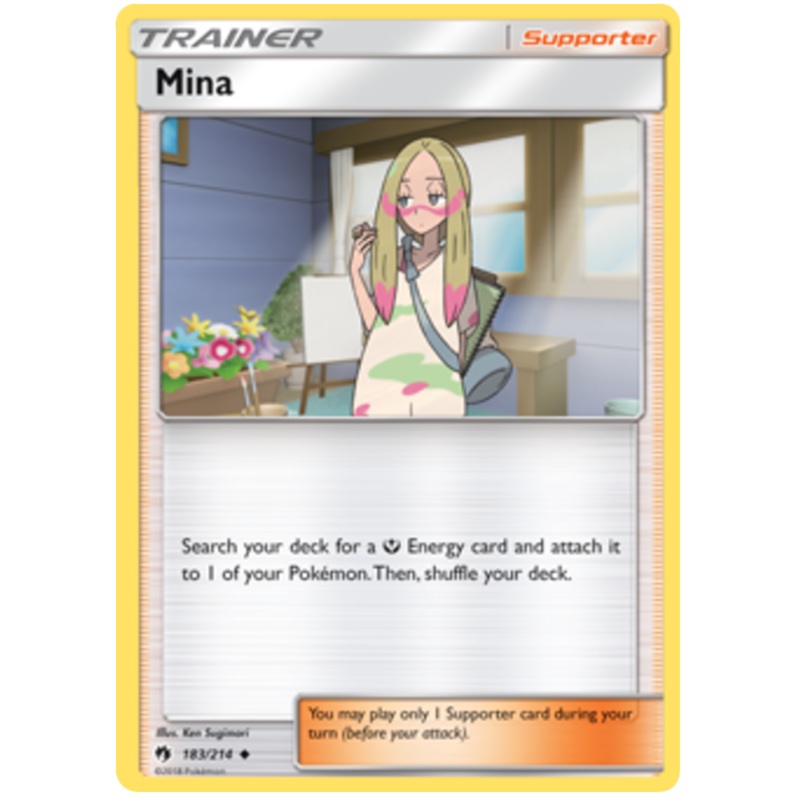 Pokemon Card Lost Thunder 183/214 Mina Supporter Uncommon *MINT*