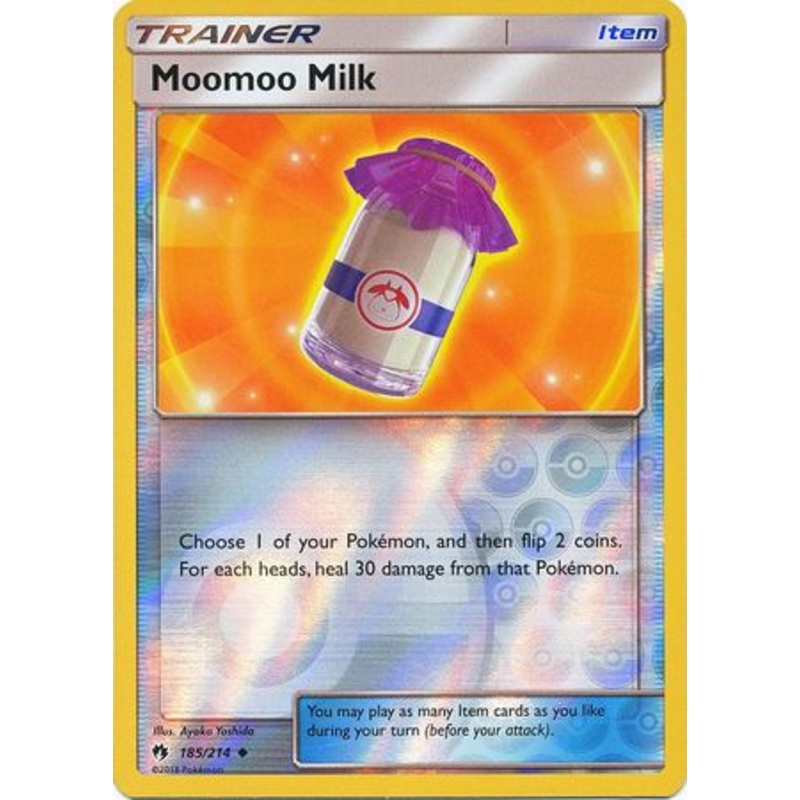 Pokemon Card Lost Thunder 185/214 Moomoo Milk Item Reverse Holo Uncommon *MINT*