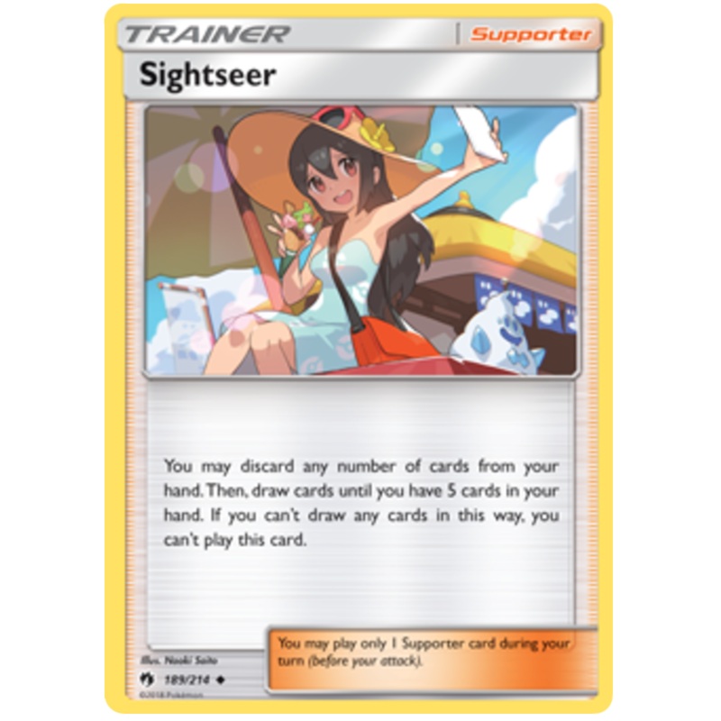 Pokemon Card Lost Thunder 189/214 Sightseer Supporter Uncommon *MINT*