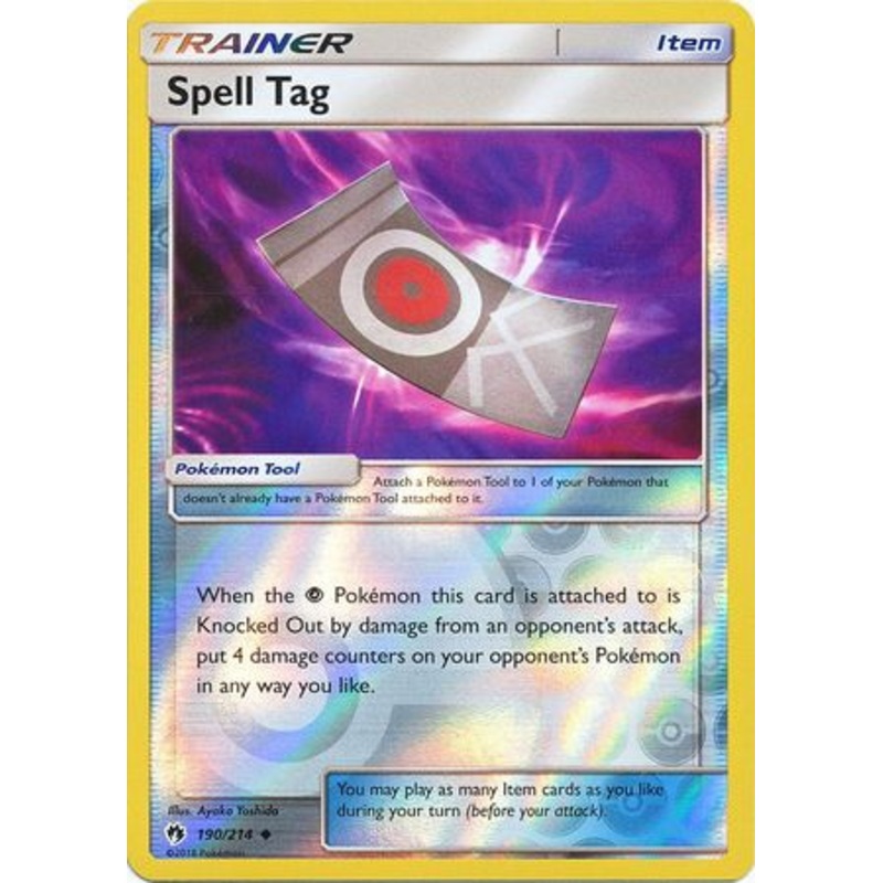 Pokemon Card Lost Thunder 190/214 Spell Tag Item Reverse Holo Uncommon *MINT*
