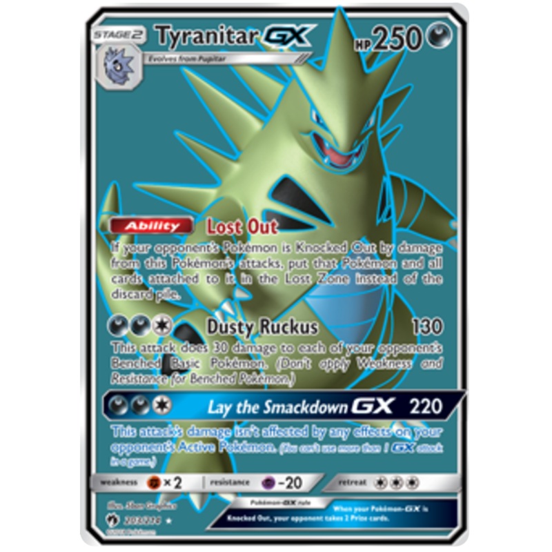 Pokemon Card Lost Thunder 203/214 Tyranitar GX Full Art *MINT*