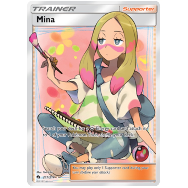 Pokemon Card Lost Thunder 211/214 Mina Supporter Full Art *MINT*