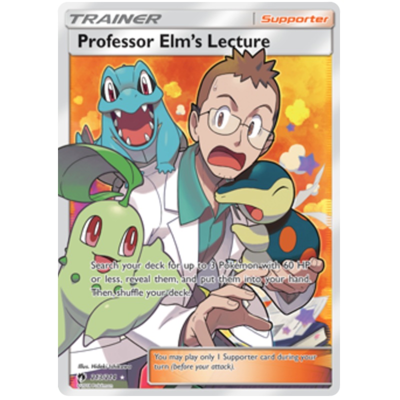 Pokemon Card Lost Thunder 213/214 Professor Elm’s Lecture Supporter Full Art *MINT*