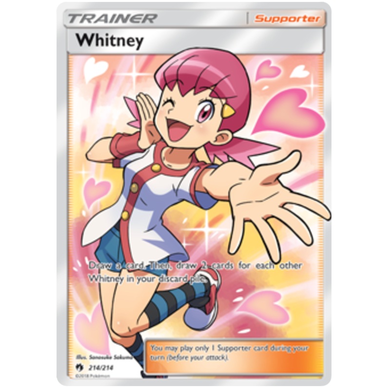 Pokemon Card Lost Thunder 214/214 Whitney Supporter Full Art *MINT*