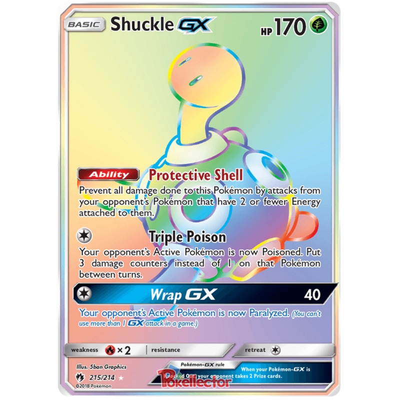 Pokemon Card Lost Thunder 215/214 Shuckle GX Hyper Rare *MINT*